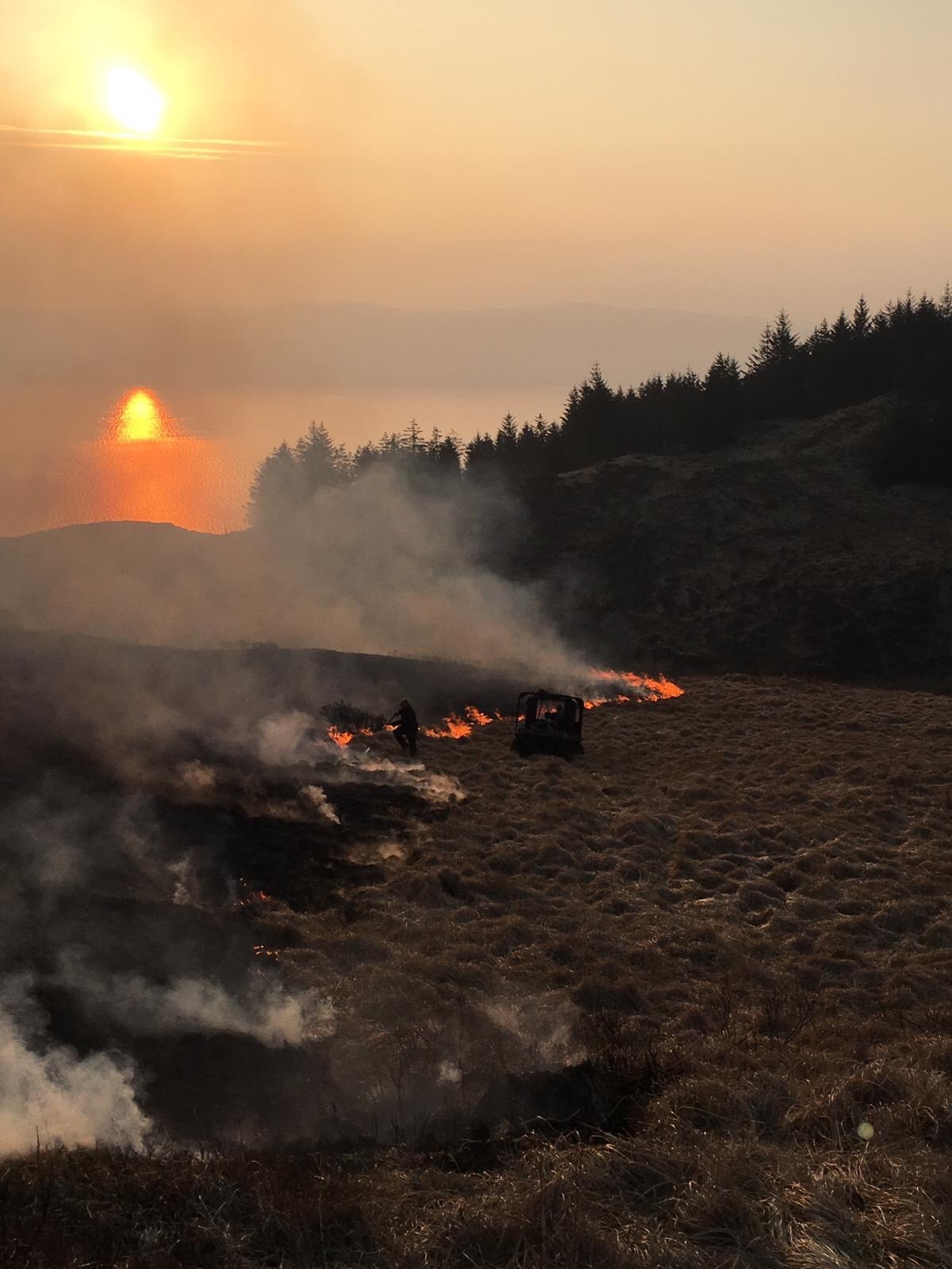 Wild Fire Threatens Wind Farm